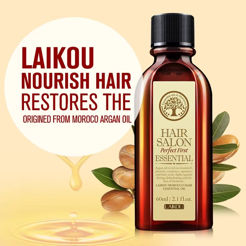 Argan Hair Oil Essential Oil Natural Anti-Hair Loss Prevent Hair Dry Soft Nourishing Frizz Damaged Repair Care 60Ml