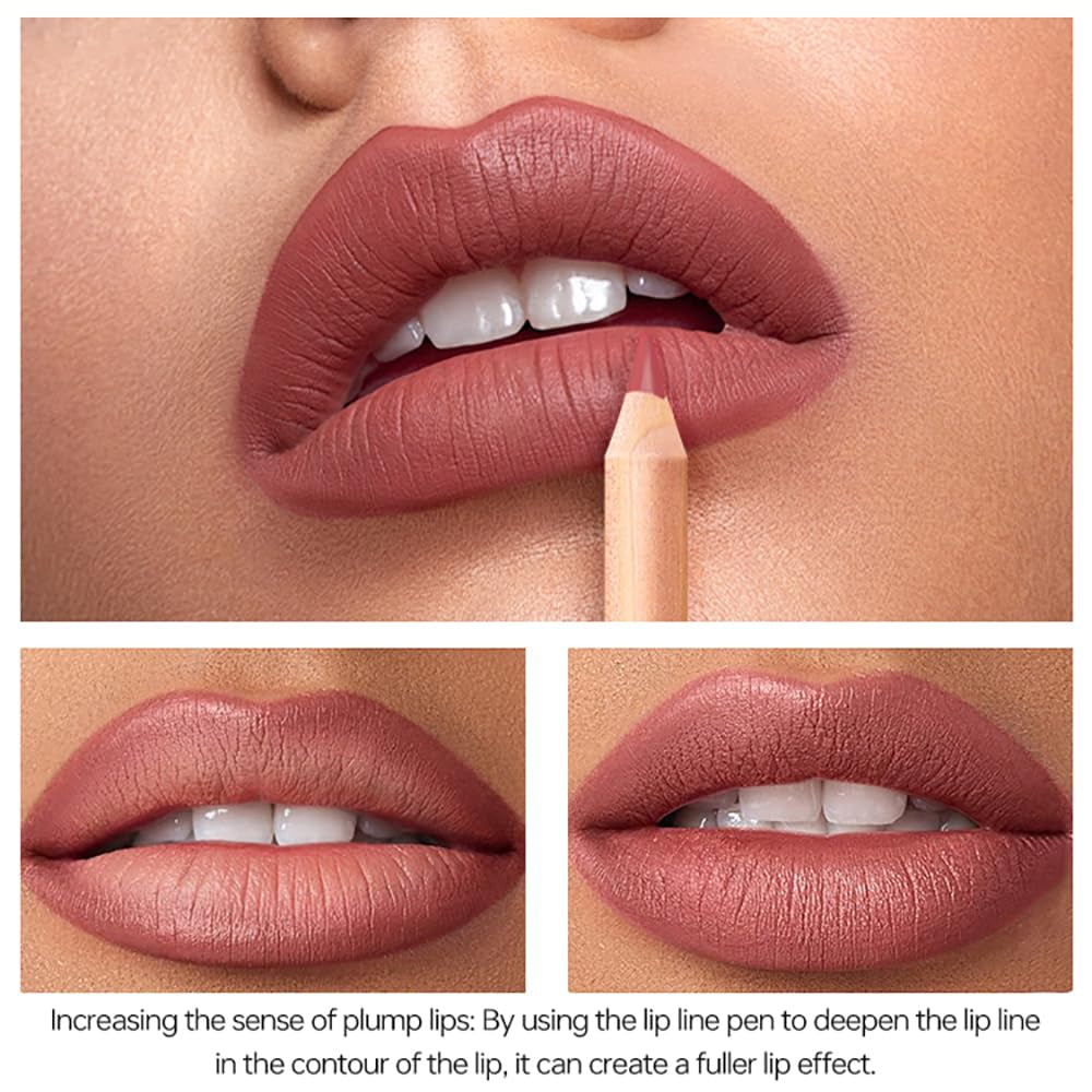 12 Colors Lip Liner Set, Matte Finish Series Lip Liners Pen Kit for Women, Long Lasting Waterproof Smooth High Pigmented Lip Pencil for Daily Makeup (Set B)