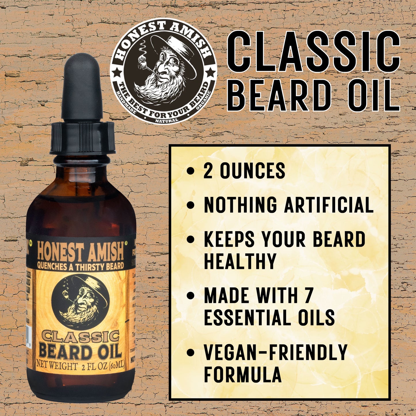 Classic Organic Beard Oil, 2 Fl Oz