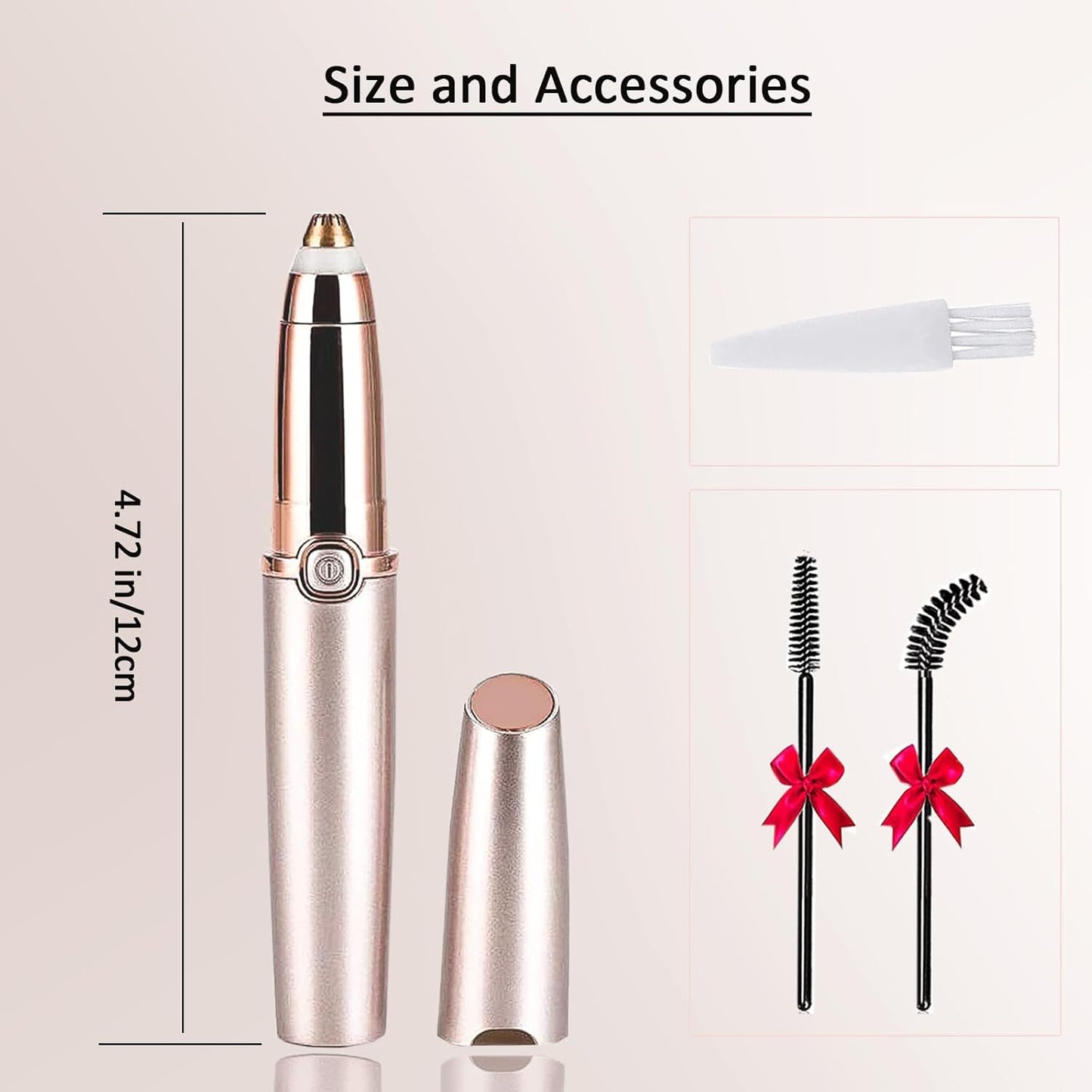 Rose Gold Hair Trimmer, Facial Hair Remover, Body Hair Trimmer, Pain-Free & Effortless, Unisex-Adults
