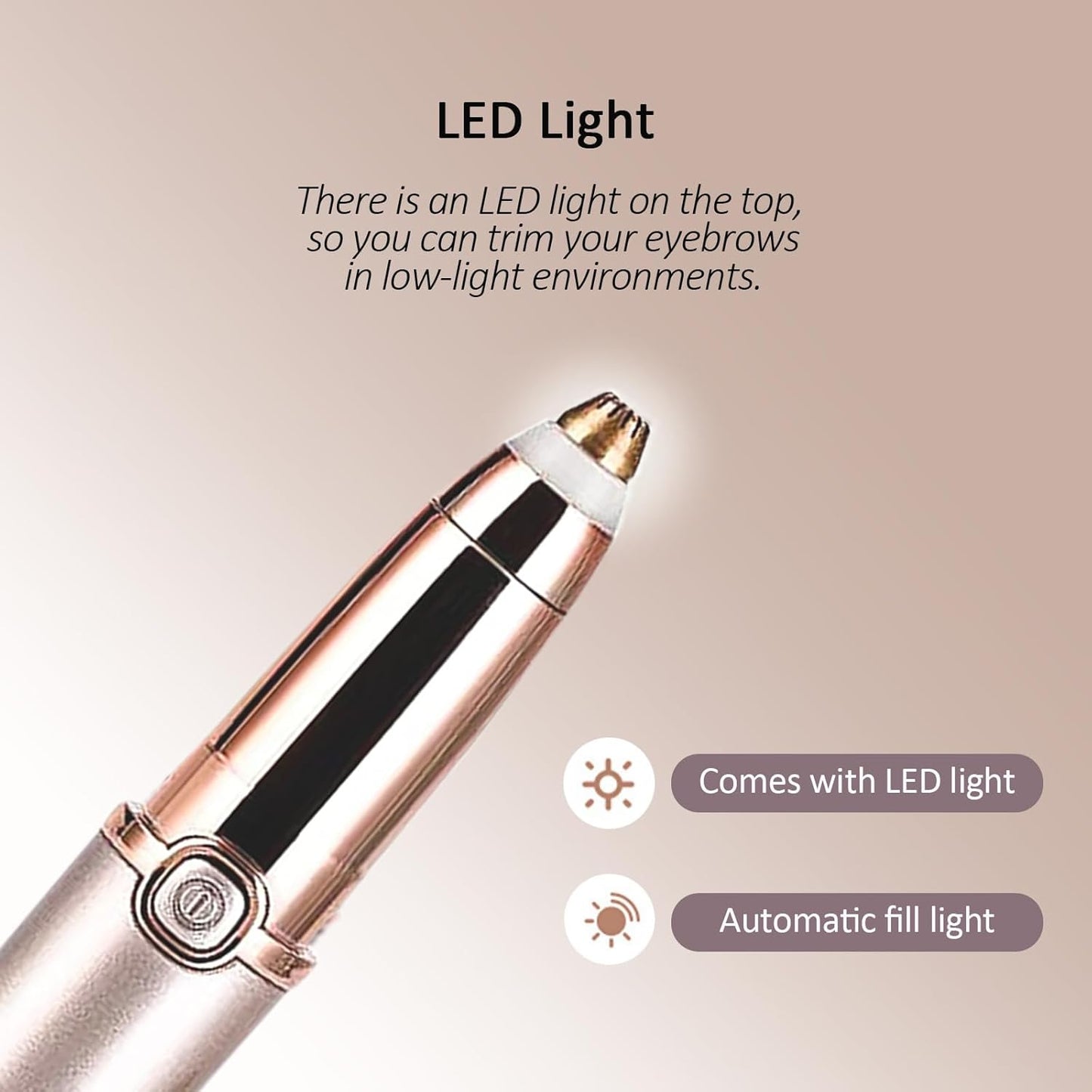 Rose Gold Hair Trimmer, Facial Hair Remover, Body Hair Trimmer, Pain-Free & Effortless, Unisex-Adults