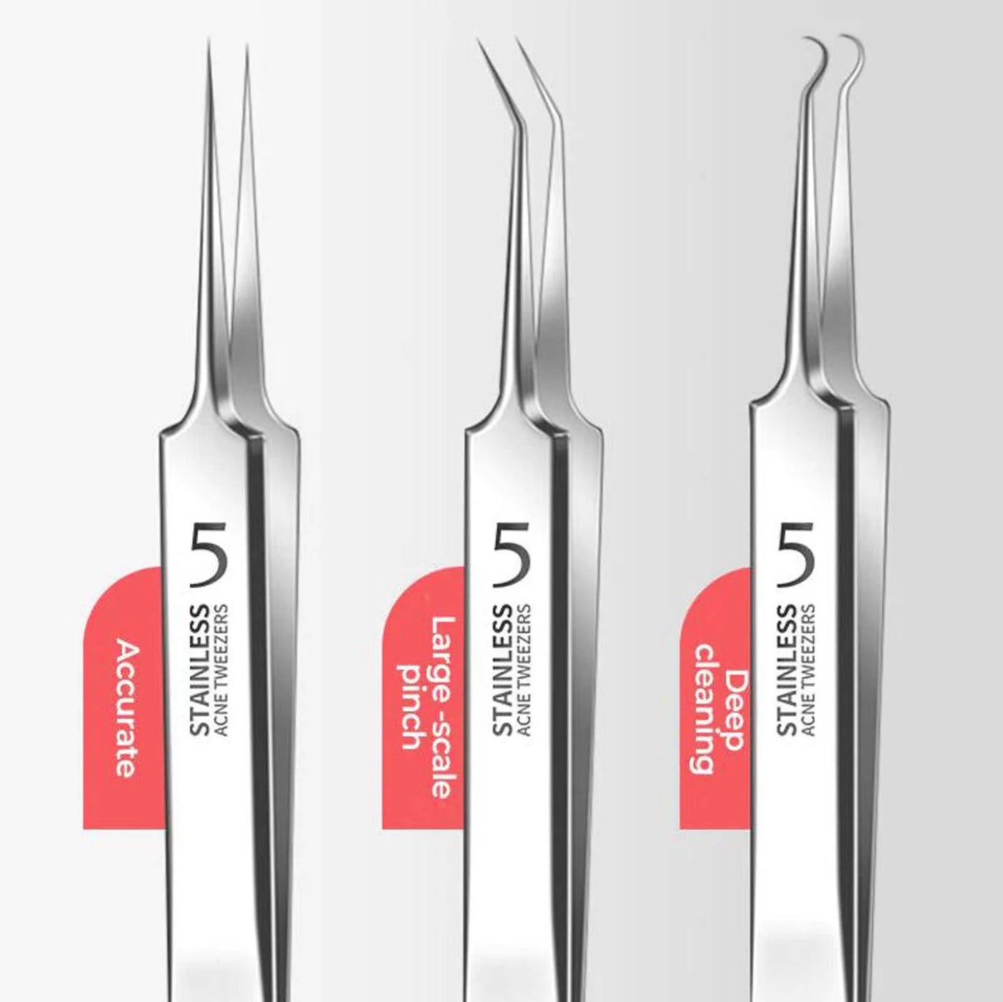 Facial Blackhead Remover Tweezers, Stainless Steel Acne Clip Acne Removal Set Beauty Tool Tweezers, Beauty & Personal Care