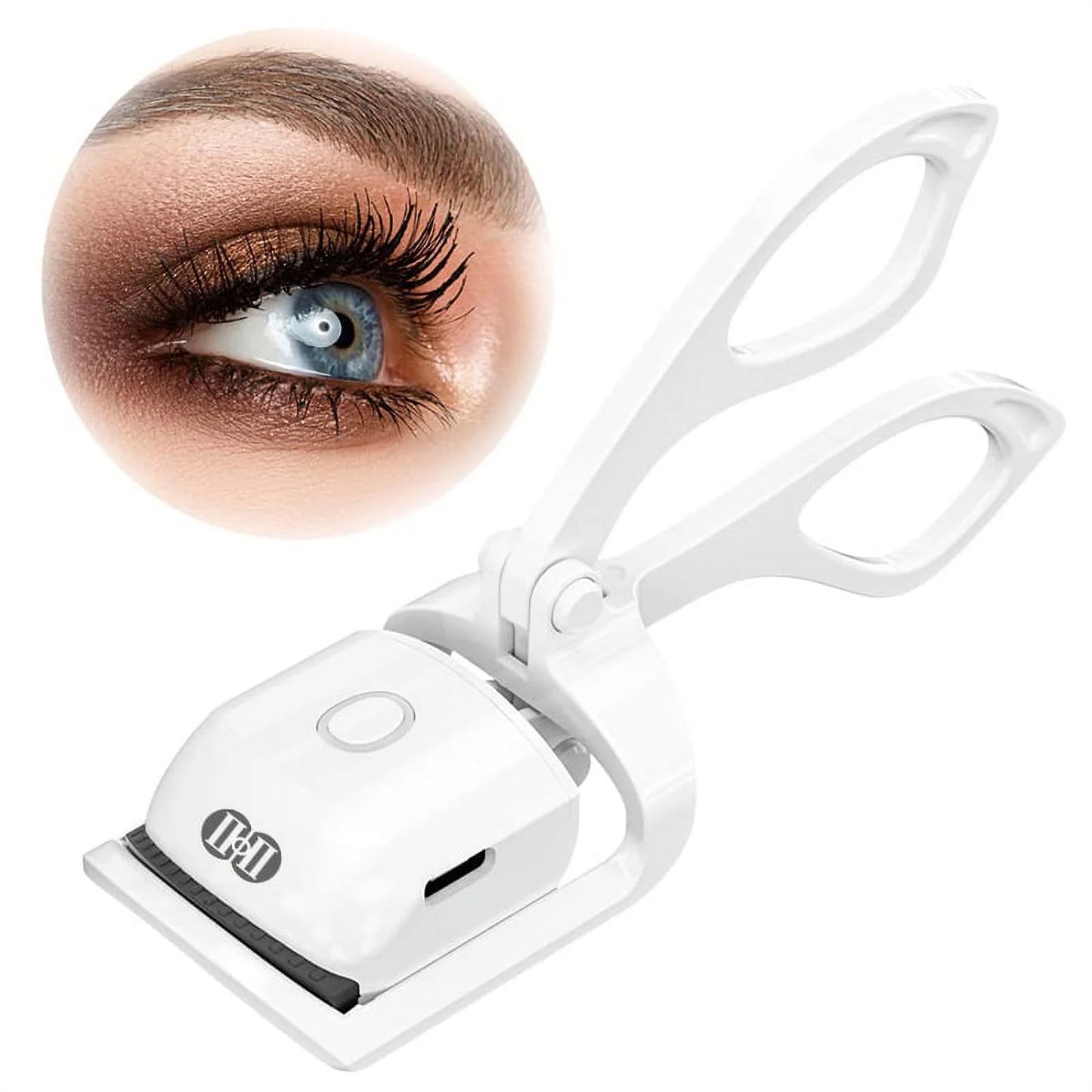 Heated Eyelash Curlers, Rechargeable Electric Eyelash Curler, Long-Lasting Heated Lash Curler for Natural Lashes - White