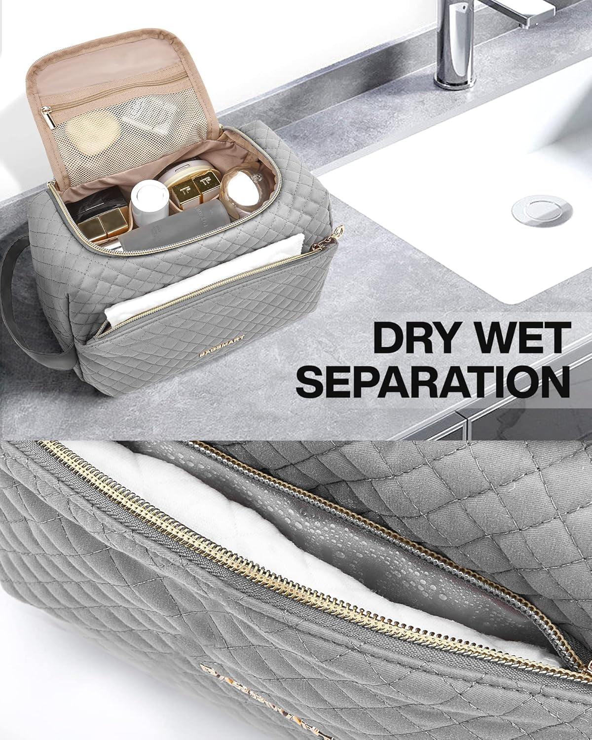 Toiletry Bag for Women Travel Toiletry Bag with Large Opening,Travel Essential,Travel Bag for Toiletries Accessories,Black
