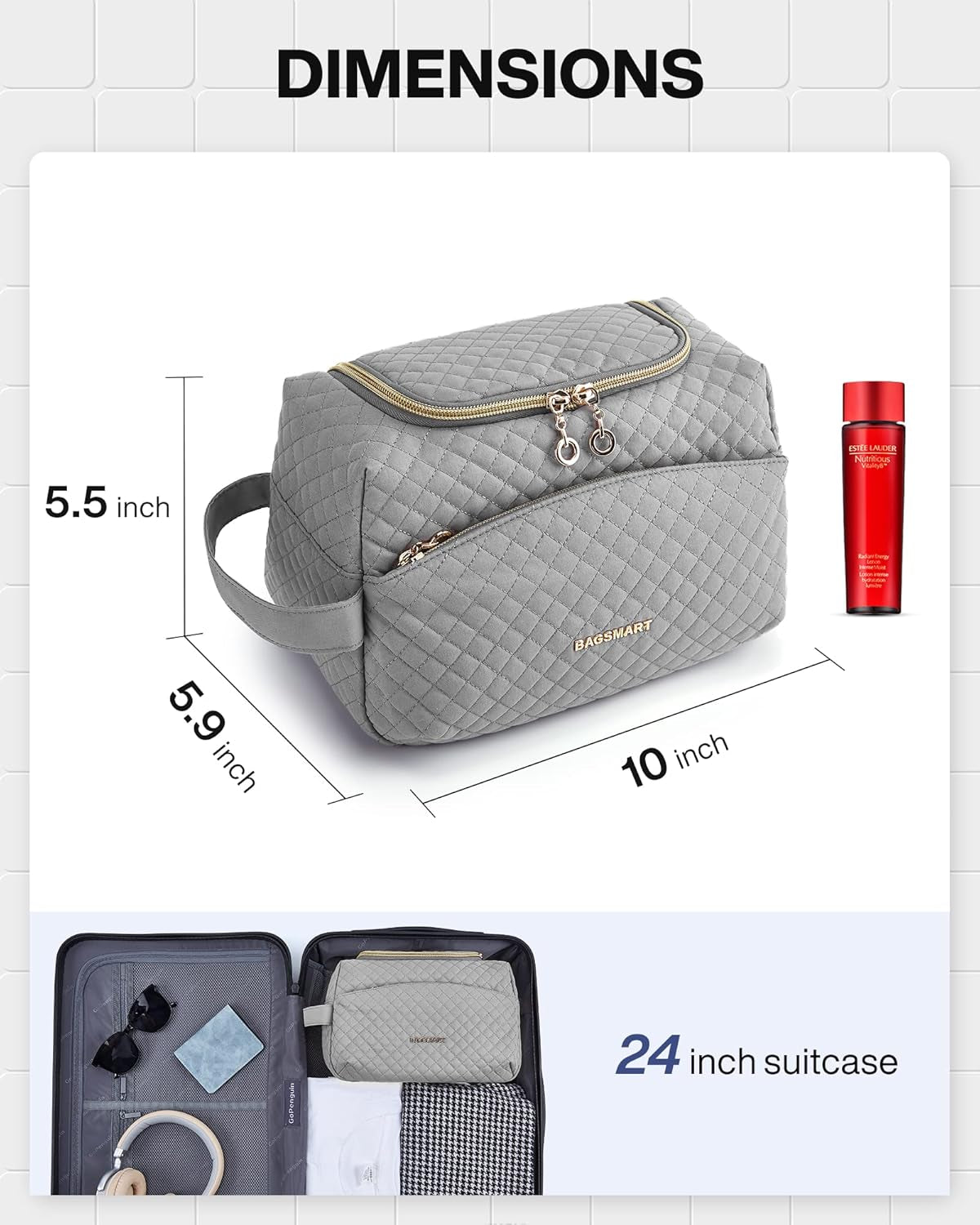 Toiletry Bag for Women Travel Toiletry Bag with Large Opening,Travel Essential,Travel Bag for Toiletries Accessories,Black