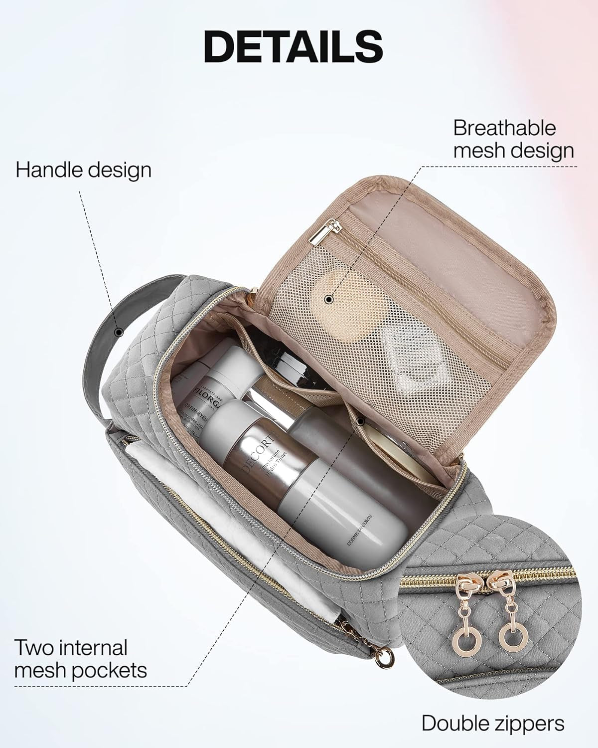 Toiletry Bag for Women Travel Toiletry Bag with Large Opening,Travel Essential,Travel Bag for Toiletries Accessories,Black