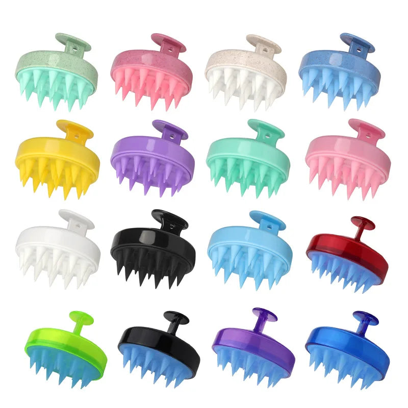 Silicone Shampoo Brush Head Scalp Massage Comb Hair Root Itching Clean the Scalp Thoroughly Body Massage Brush Bath Brush