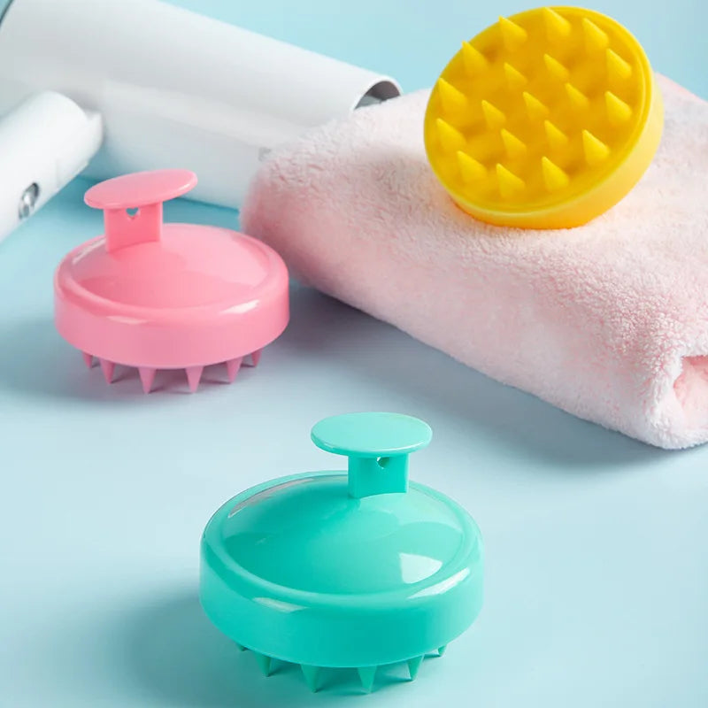 Silicone Shampoo Brush Head Scalp Massage Comb Hair Root Itching Clean the Scalp Thoroughly Body Massage Brush Bath Brush