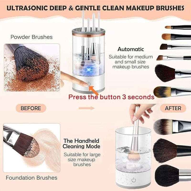 Automatic Brush Cleaner Electric Makeup Brush Cleaning Machine Fast Clean Dryer