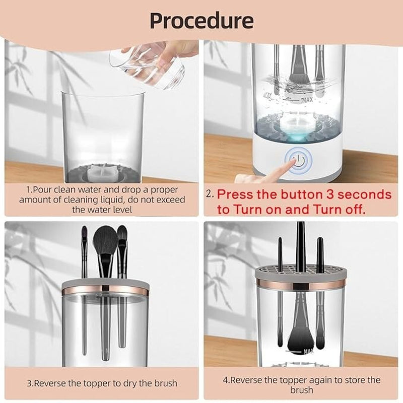 Automatic Brush Cleaner Electric Makeup Brush Cleaning Machine Fast Clean Dryer