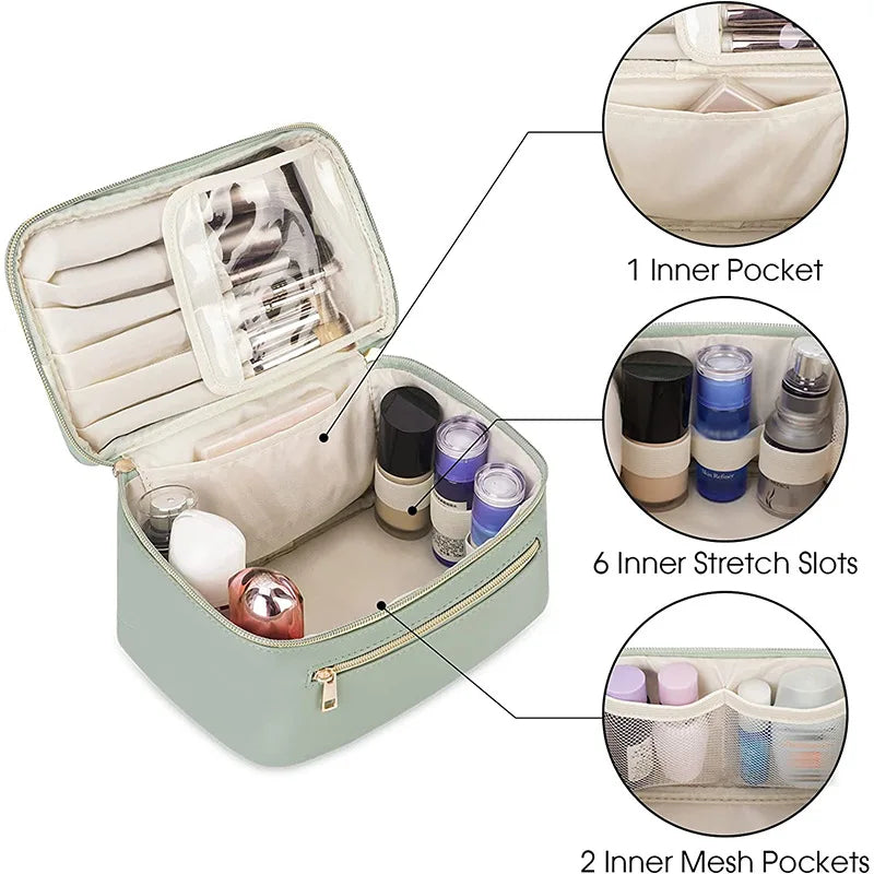 Makeup & Toiletry Bag – Multi-Grid Travel Cosmetic Storage