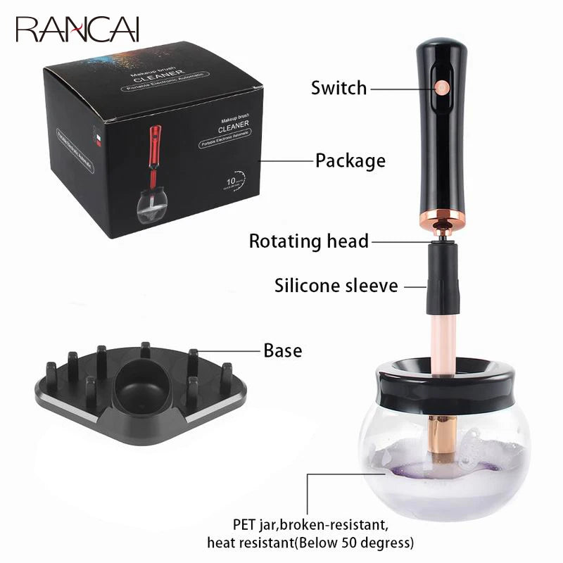 RANCAI Electric Makeup Brush Cleaner & Dryer Set – Fast & Hygienic