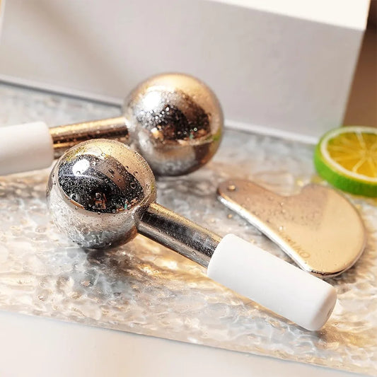 Facial Ice Globes – Hot & Cold Stainless Steel Massage Rollers