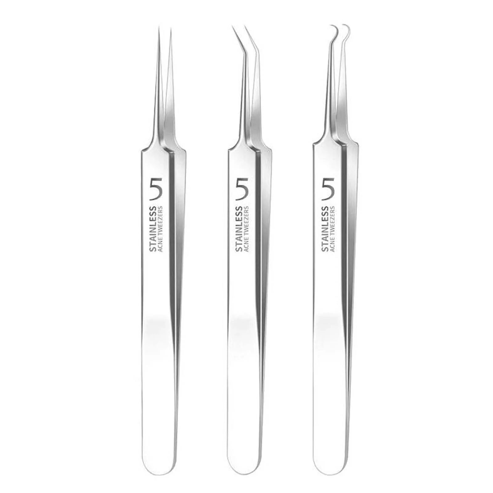 Facial Blackhead Remover Tweezers, Stainless Steel Acne Clip Acne Removal Set Beauty Tool Tweezers, Beauty & Personal Care