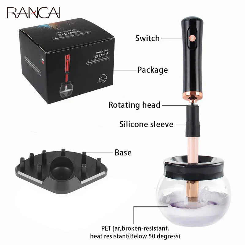 RANCAI Electric Makeup Brush Cleaner & Dryer Set – Fast & Hygienic